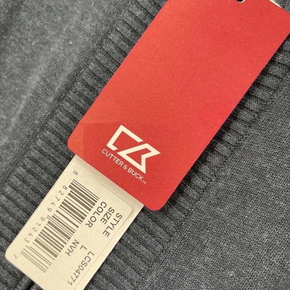 Cutter & Buck Women’s Full Zip Blue Cotton Cardigan Sweater Too L - Picture 4 of 6